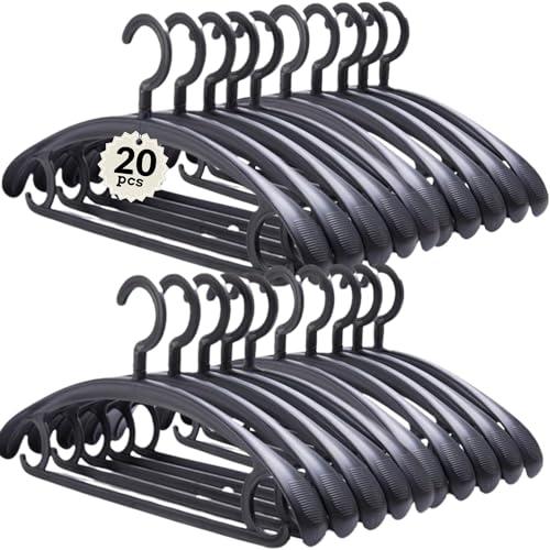 OKAM Wide Shoulder Coat Hangers 20-pack, Suit Hanger, Jacket Hangers. Extra Large Coat Hanger for Jackets; Non-Slip, Wide No Bump Clothes Hanger, 360 Deg Swivel Hook, Black. Suits, Blazers - Bulk Pack