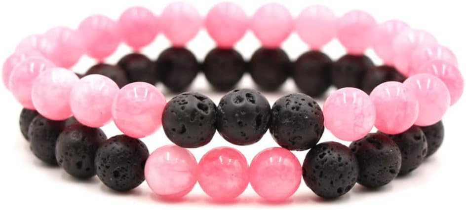 Pulsera De Cuentas De Roca Volcánica 8mm Difusor Aromaterapia