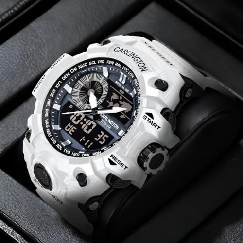 Image of Carlington Analog-Digital Sports Watch: Chronograph, Dual Time, Alarm, Stopwatch, Water-Resistant, Shock-Resistant, Back Light Display- The Perfect Watch for Men and Boys - CT3388