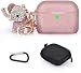 Airpods Pro Case Cover Keychain Cute Set Women,TOROTOP 5 in 1 Silicone Protective Case with Bling Elephant Keychain/Storage Box Compatible for Apple Airpods Pro 2019(Rose Gold)