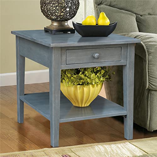 Ic International Concepts End Table, Antique Washed Heather Gray #TOP1