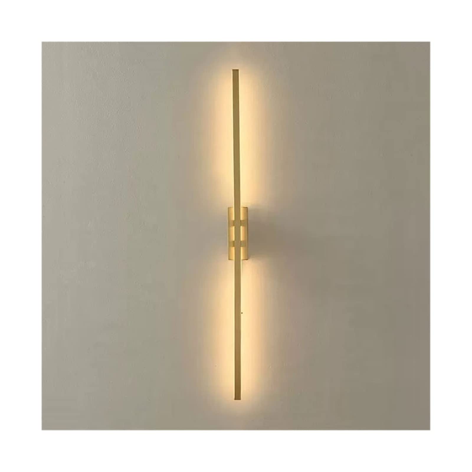 E7v2T9k6 Wall Lamps Light Luxury Copper Living Room Background Wall Lamp Simple Narrow Shaped Bedroom Bedside Sconce Decor(Gold)