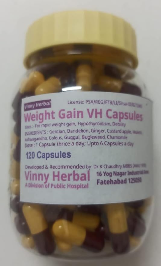 Vinny Herbal Weight Gain VH Capsules 120 Caps Jar Amazon.in Health