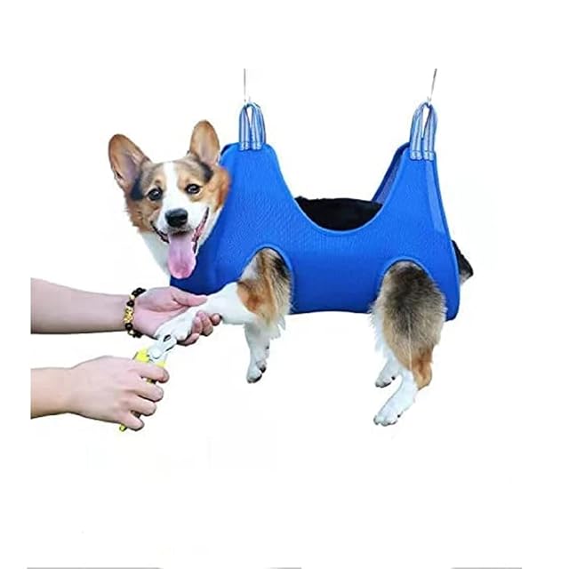 Foto 2 de 7 de Namvo Pet Grooming Hamaca, Dog Cat Hammock Helper Restricción Bolsa Arnés para Colgar para Cortar u?as Pet…