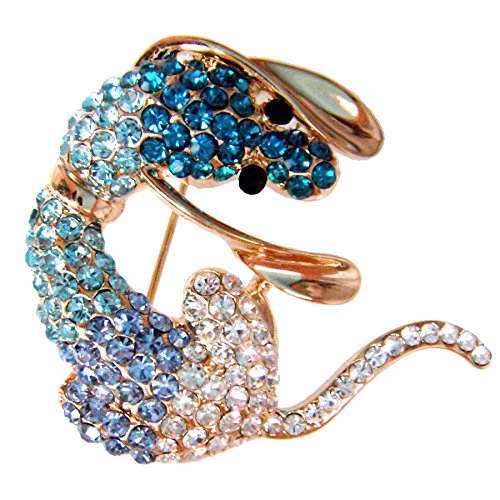 Image of Navachi 18k Gold Plated Crystal Dachshunds Dog Brooch Pin
