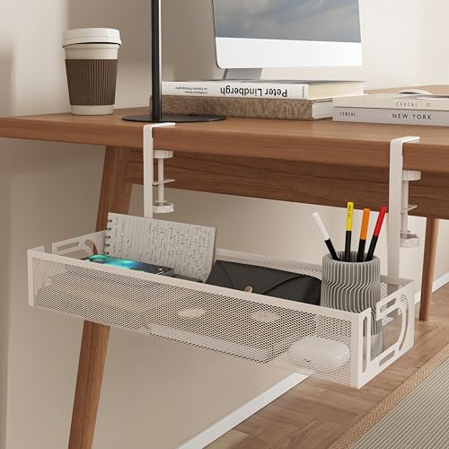 Kabel-Management-Tablett unter dem Schreibtisch – Kabel-Management-Organizer, Kabelmanagement unter dem Schreibtisch (White)