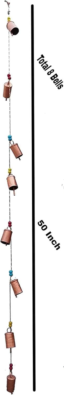 Siddhivinayak Overseas 8 Metal Cow Bells Chimes for Door Hanging Bell Christmas Copper Colour Chimes Outdoor : Patio, Lawn & Garden