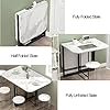 Drop Leaf Dining Table, Folding Dining Table, Wooden Foldable Kitchen Table, Multifunction Expandable Table, Foldable Extendable Space Saving Furniture, Foldable in 3 Forms, for Kitchen, Living Room (