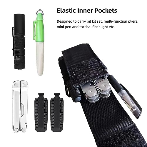 Multitool Sheath for Belt, Knife Holster Sheath for Multitools, Pocket Knife Holder, Knife Pouch Belt Sheath, EDC Belt Organizer for Folding Knife,Flashlight,Mini Pen - Thumbnail 4