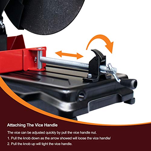 Toolman Chop Saw, 15-Amp, 14-inch, 3800 RPM, Cutoff Disc Included, J1G-KE17-355A