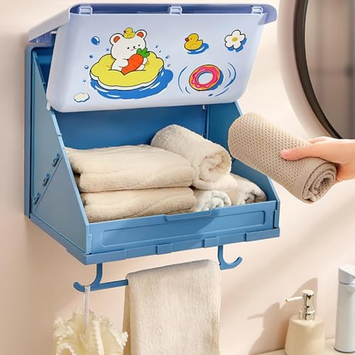 Armoire murale pliable à ventouse pour optimiser le rangement de votre douche - 3