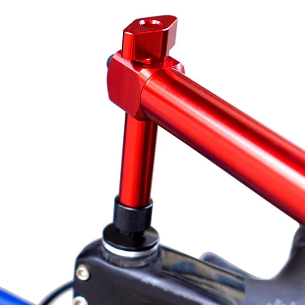 Herramienta profesional de simetría de palanca de bicicleta de carretera, dispositivo de nivelación de manillar de aleación de aluminio para ajuste rápido de altura izquierda y derecha, (rojo