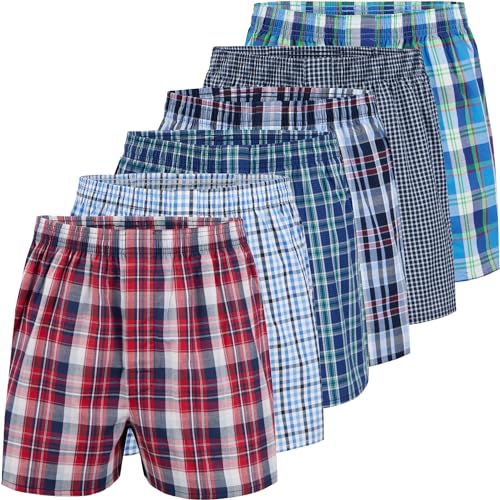 City Life 6er Pack Herren Boxershorts 100% Baumwolle - Atmungsaktive Webboxer, bequem & trocknergeeignet, S-4XL, Farbe:Mehrfarbig (Classic Multicolour 1), Grösse:XXL