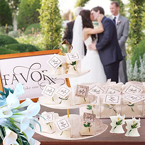 24 Pack Wedding Favors Bridal Shower Favors Candles Calla Lily Style Candle Favors Gift Boxed with Thanks Cards Return Gifts Wedding Party Favors for Guests Return Gifts Keepsakes Giveaways