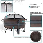 Sunnydaze 29-Inch Wood-Burning Outdoor Fire Pit - Bronze Cauldron Wood Fire Pit for Outside - Includes Poker and Spark Screen - Image 2