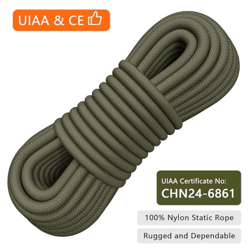 image for X XBEN Rock Climbing Rope, Static UIAA Mountain Climb Ropes, 10.5MM 32