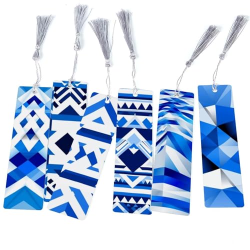 Marque-pages drapeau Israël avec pompons pour livres (lot de 6)
