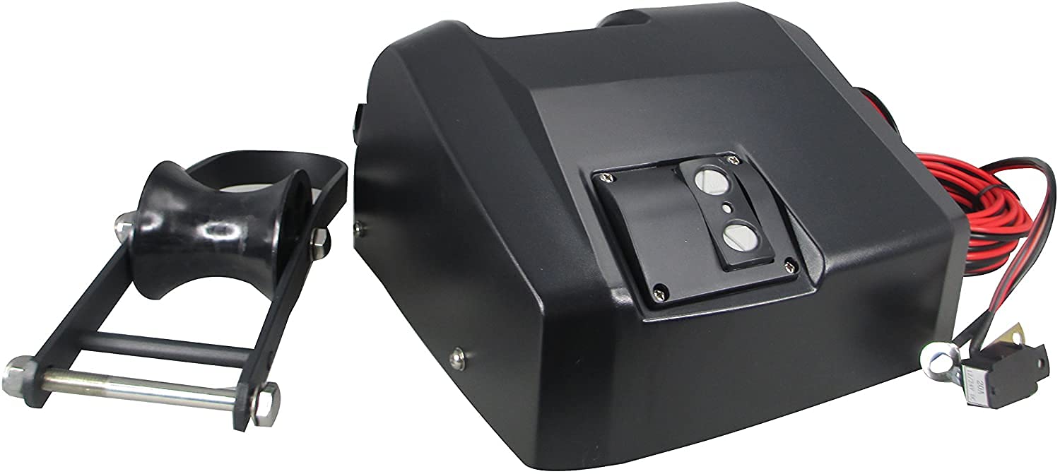 Verricello Elettrico Per Barche, 12 V, Robusto Ingranaggio Interamente In Acciaio, Per Ancora Fino A 20,4 Kg, Adatto Ad Acqua Dolce E Salata, Argano A Fune, Accessori Per Barche, Bianco