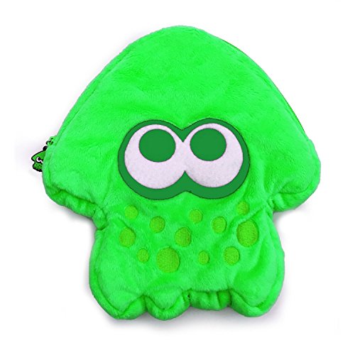 HORI Splatoon 2 Squid Plush Pouch (Neon Green) Officially Licensed - Nintendo Switch