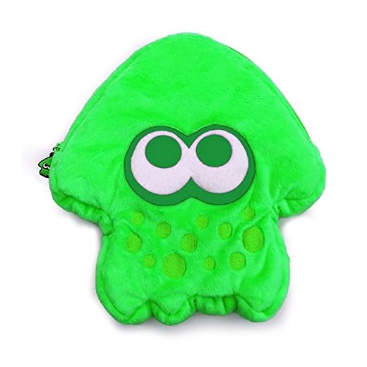 HORI Splatoon 2 Squid Plush Pouch (Neon Green) Officially Licensed - Nintendo Switch