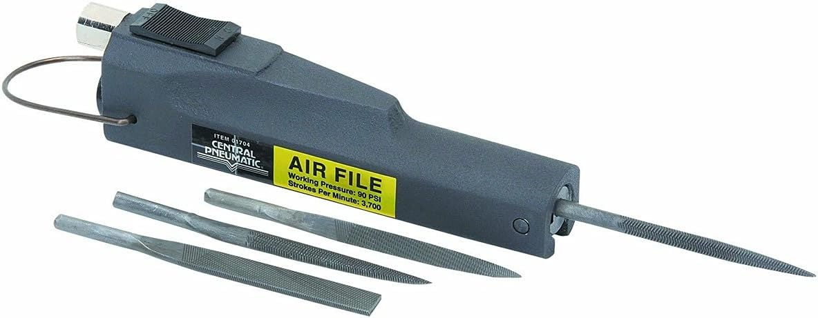 Central Pneumatic Air File With Flat Cut, Half Round, Round and Triangular Files