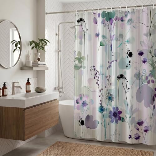 Rideau douche polyester 180x220 pour éviter l'eau au sol