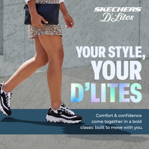 Skechers Sport Women's D'Lites Memory Foam Lace-up Sneaker,Biggest Fan Black/White,6 M US by Skechers - Used condition - Image 7