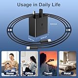 45W Samsung Super Fast Charger USB C,2 Pack Samsung USB C Plug UK with 2M+2M+1M Type C Cable Fast Charging for Samsung Galaxy S25 Ultra S24/S23/S22/S21/S20/A55/A54/A15/A14,Android,for iPhone 17 - Image 7