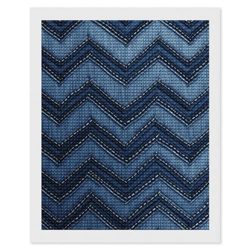 Kit d'art diamant complet ELUZZIZUT broderie strass ronds dégradé bleu denim pour adulte
