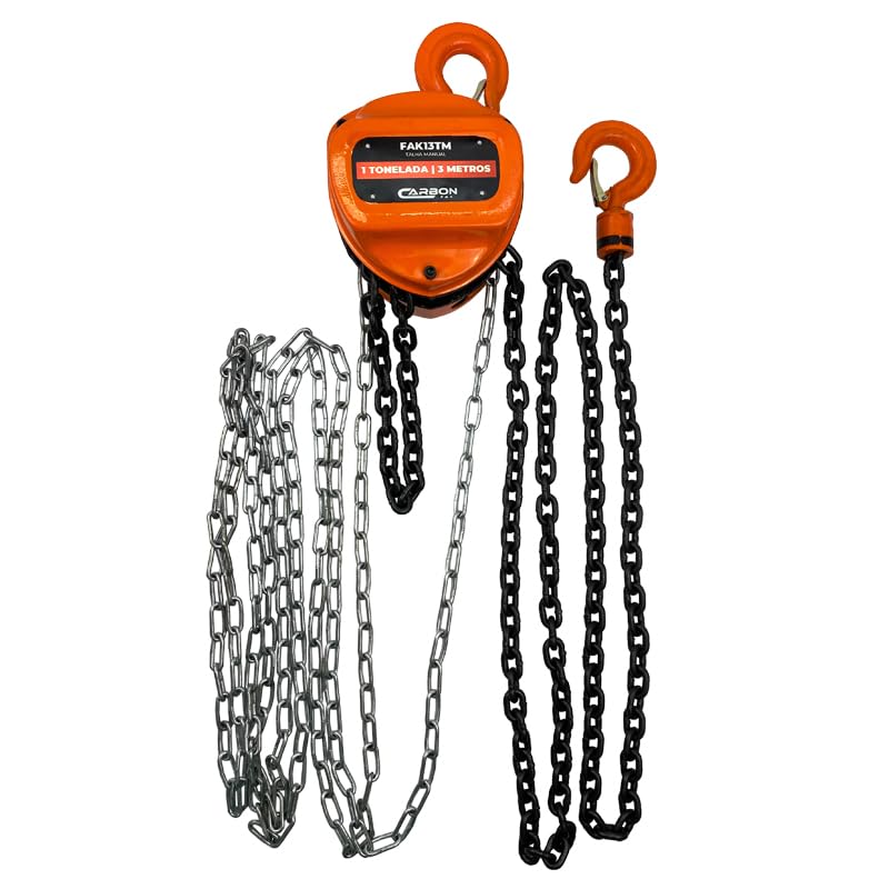 Talha Manual 1 Tonelada 1000KG 3M de Elevação com Corrente FAK13TM Carbon Fak