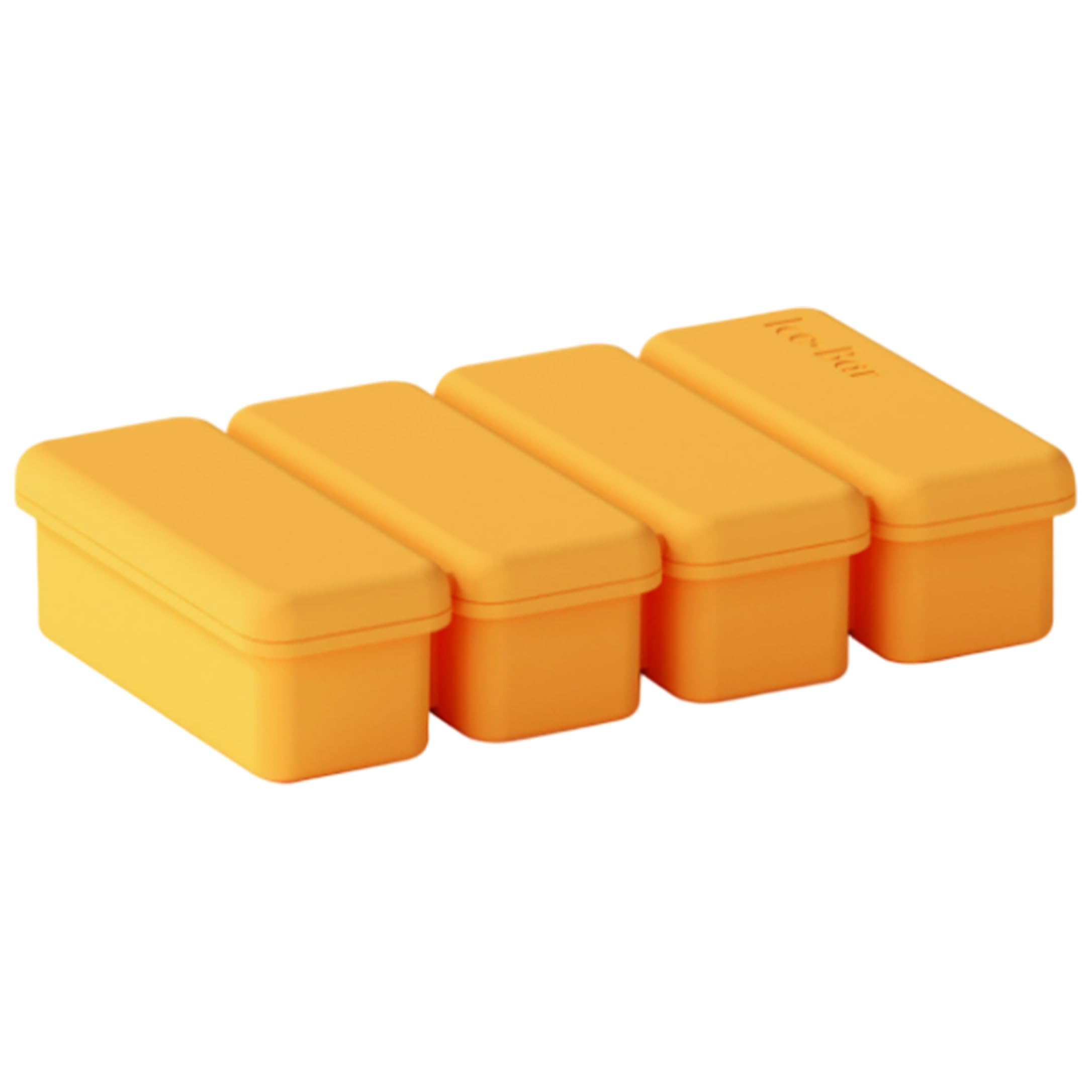 Xoeryoy Freezer Cubes, 4-compartment Silicone Freezer Molds, Reusable Large Ice Cube Molds, Slow-melting, Yellow, 3.54×1.18inch