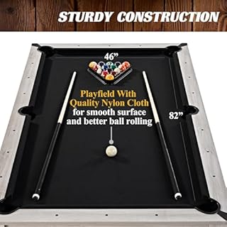 Barrington Billiards Monteray 7’ Drop Pocket Pool Table, 3-in-1 Dining Top & Table Tennis with Game Accessories & Rolling Storage Caddy, Perfect for Family Game Rooms