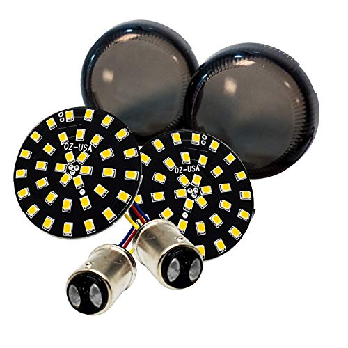 Black Out Amber Led Turn Signal Running Light Insert Harley Bullet 1157 Bulb Fl Fx Xl Smoke Lens Touring Dyna Softail Sportster Street Road Electra Glide #TOP1
