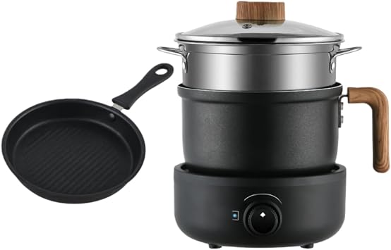 Electric Pot, 1.8 L 1.8 L for Single Person, Multifunctional Electric Cooking Pot, Separate Type, Reservation Available, 6 Cooking Modes, Induction Support, Nonstick Glass Lid, Tabletop Pot
