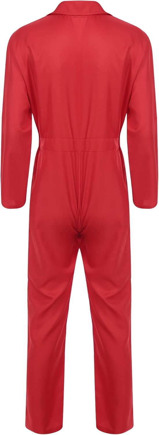 Jhaoyu Men's Long Sleeve Wear Resistant Coveralls Lightweight Work Overalls Mechanics Clothing