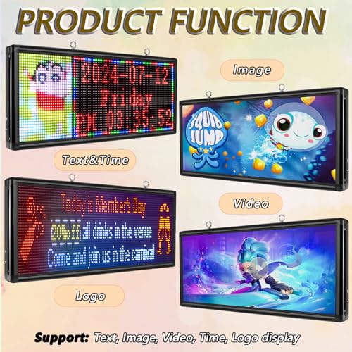 CX P6 Outdoor LED Sign Full Color 40"x18" - 6000nits Ultra-Bright Programmable Display, IP65 Waterproof Scrolling Sign with WiFi & USB, Digital Message Board for Business, Restaurant by CXGuangDian - Used condition - Image 6