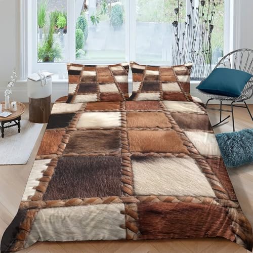 Housse de couette patchwork 3d parure de lit en microfibre resistante - 4