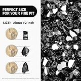 NUPICK 10 Pound Fire Glass, 1/2 Inch Reflective Fire Glass, Fit with Fire Pit Glass and Fireplace Glass, Black