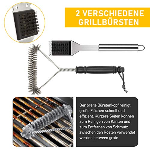 Foto von AILUKI 34 PCS BBQ Grillbesteck Tool Set Edelstahl Grillzubehör Koffer Thermometer Grillset in Aluminium Aufbewahrungskoffer für Camping - Ideales Grillset für Männer und Frau