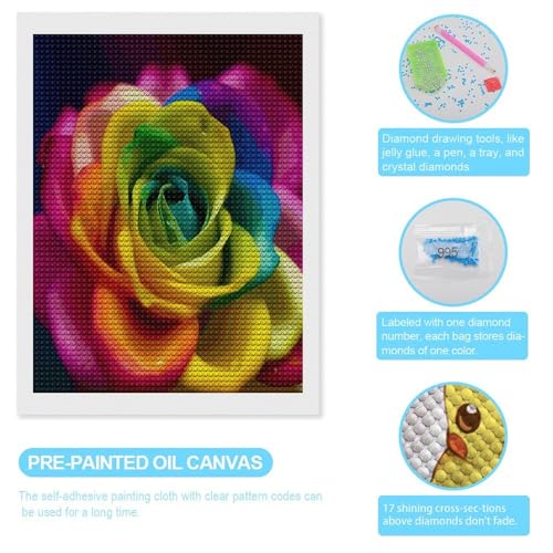 Pintura de puntos de diamante VstaDank, kit completo de cuadros de flores para hacer tú mismo 3
