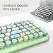Teclado inalámbrico, 100 Teclas Redondas Vintage Teclado para computadora portátil Bluetooth 5.1...