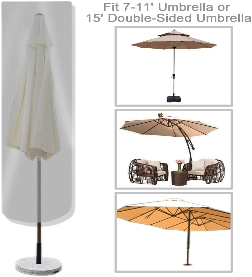 Patio Umbrella Cover for 7-11FT Market & 15FT Double-Sided Umbrella image 3