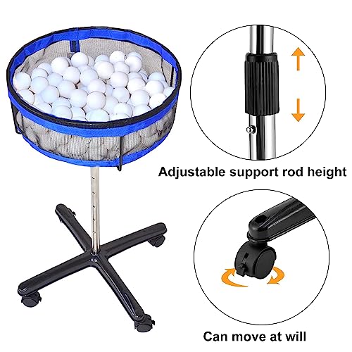 TNZMART-Removeable-Table-Tennis-Storage-Multi-Ball-Collector-Holder-Adjustable-Height-Pickleball-Collection-Basket-for-Training TNZMART Removeable Table Tennis Storage Multi Ball Collector Holder Adjustable Height Pickleball Collection Basket for Training