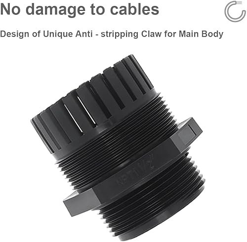 Miniatura 4 de RTNLIT Prensaestopas NPT de 1-12 pulgadas, conectores de cable de alivio de tensión de plástico de nailon ajustable impermeable con juntas (paquete