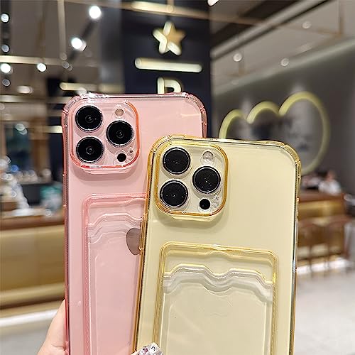 Image of Compatible with iPhone 13 Pro Max Case, Clear Protective Card Slot Case, Slim Fit Soft TPU Shockproof Wallet Case with Cute Card Holder Pocket for iPhone 13 Pro Max 6.7 Inch (Clear