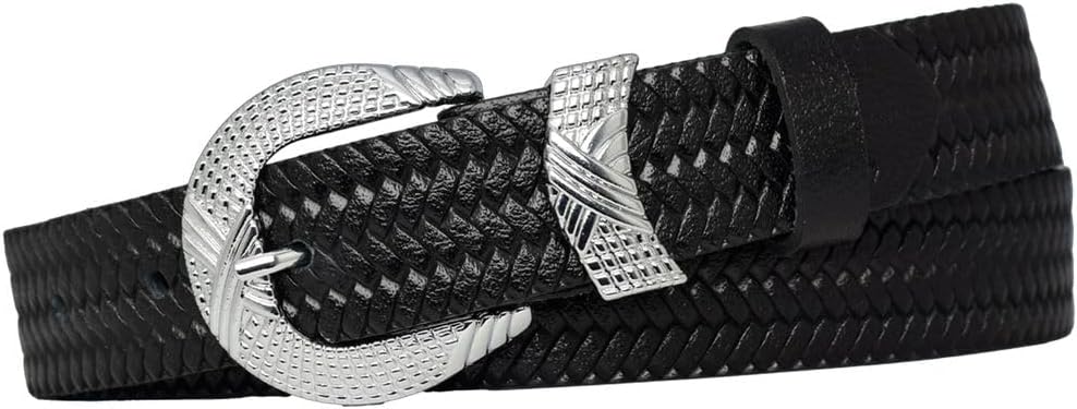 %100 Hakiki Deri Gümüş Tokalı Siyah İnce Kadın Kemeri, 3cm; 3cm-KDN-26-Siyah.DÜZ