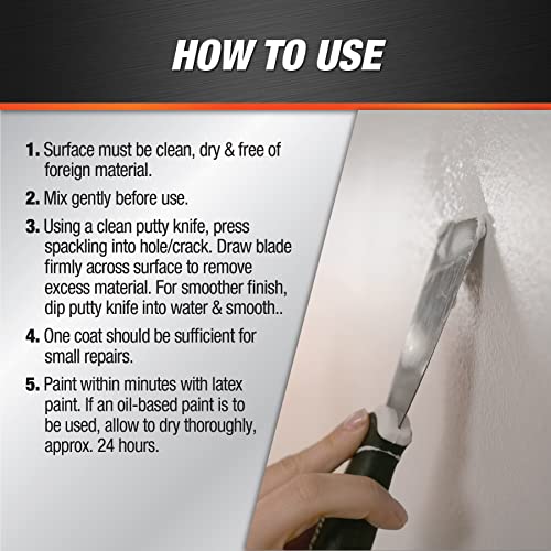 image for DAP 12140 Fast N Final Interior Exterior Spackle, 1/2-Pint,White & Red