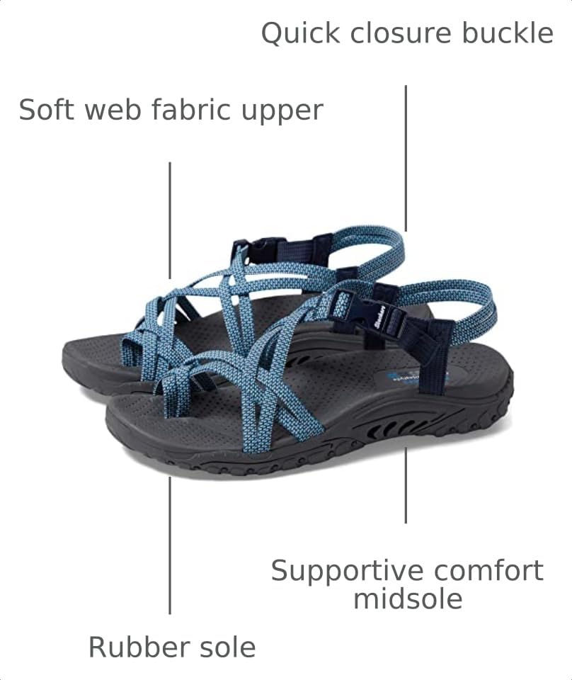 Image of Skechers Women's Reggae Irie Mon Multi-Strap Toe Thong Sandal