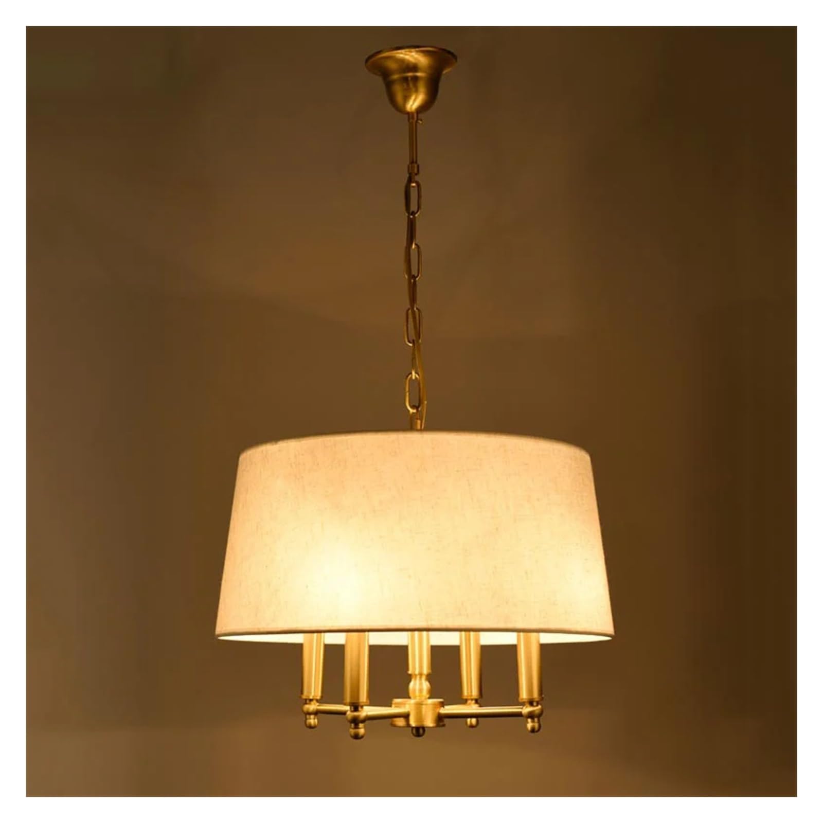 GeRRiT Lámpara de lujo de cobre real Candelabros modernos para sala de estar Accesorios de iluminación Comedor Decoración de escaleras Iluminación del hogar E14, luces colgantes