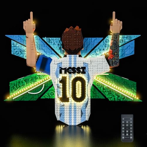 Luces LED con control remoto para Lego Lionel Messi decoración perfecta de salones